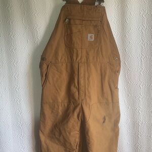 Carhartt Tan Work winter insulated Overalls bibs